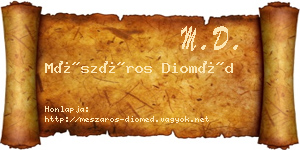Mészáros Dioméd névjegykártya